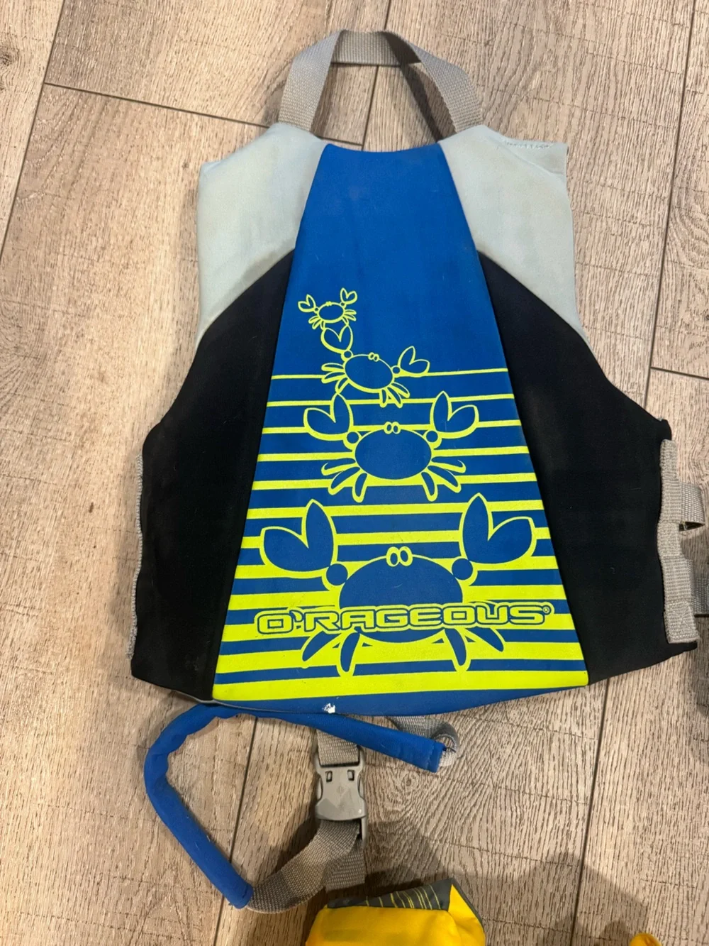 Child's Blue and Gray PFD Life Jacket with Safety Straps